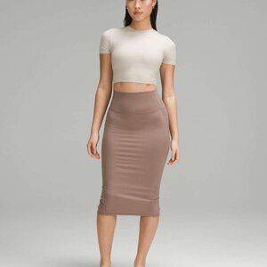 NWT Lululemon Nulu Slim-Fit High-Rise Skirt Taupetastic Size 4